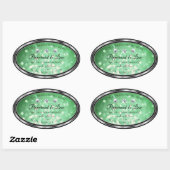Groene Glitter-productlabels met Sparkle Diamonds Ovale Sticker (Vel)