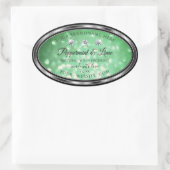 Groene Glitter-productlabels met Sparkle Diamonds Ovale Sticker (Tas)