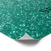 Groene Glitter Quinceañera 15th Birthday Welkom Poster (Hoek)