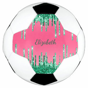 Groene Glitter-schijven aanpassen roze Trendy-glam Voetbal