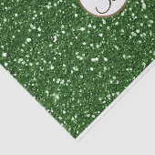 Groene Glitter Schitter Glam Monogram Eerste Aange Tissuepapier (Detail)