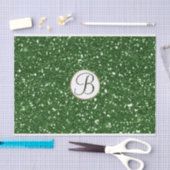 Groene Glitter Schitter Glam Monogram Eerste Aange Tissuepapier (Craft)
