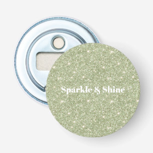 Groene Glitter Schittering Button Flesopener
