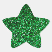 Groene Glitter Schittering Glanzend Patroon Vierin Ster Sticker (Voorkant)