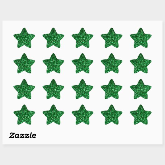 Groene Glitter Schittering Glanzend Patroon Vierin Ster Sticker (Vel)