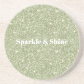 Groene Glitter Schittering Zandsteen Onderzetter (Voorkant)