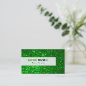 Groene Glitter Schoonheidsspecialiste Visitekaartj Visitekaartje (Staand voorkant)