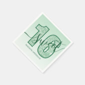 Groene Glitter Script Sweet 16 Verjaardag Servet (Hoek)