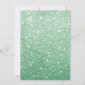 Groene Glitter Script Sweet 16 Verjaardagsfeest Kaart (Achterkant)