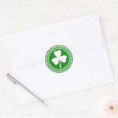 Groene Glitter Shamrock Chip St Patrick's Day Ronde Sticker (Envelop)