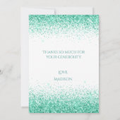  groene Glitter Simple Modern-bedankt-kaart Bedankkaart (Achterkant)