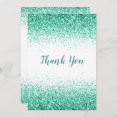  groene Glitter Simple Modern-bedankt-kaart Bedankkaart (Voorkant / Achterkant)