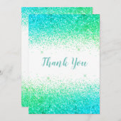 groene Glitter Simple Modern-bedankt-kaart Bedankkaart (Voorkant / Achterkant)