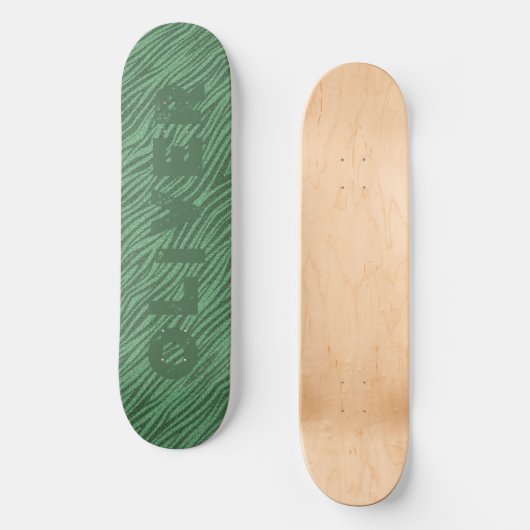 Groene Glitter Skateboard Dierenprint zebra Streep (Voorkant)
