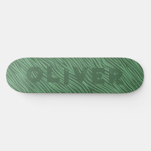 Groene Glitter Skateboard Dierenprint zebra Streep (Horizontaal)