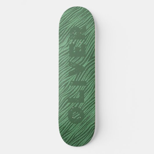 Groene Glitter Skateboard Dierenprint zebra Streep (Voorkant)