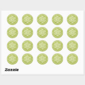 Groene Glitter Sneeuwvlok - Cirkel retouradres Ronde Sticker (Vel)