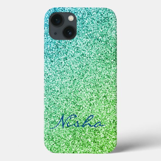 Groene Glitter Sparkle Monogram Case-Mate iPhone Case (Achterkant)