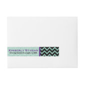 Groene Glitter & Sparkles met Zwarte Chevron Adreslabel Wikkel (Voorkant)