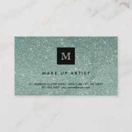 Groene Glitter Sparkles Moderne Chic Profile Card Visitekaartje