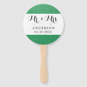 Groene Glitter, Sparkly, Slanzend Glitter, Weddens Handwaaier (Achterkant)