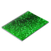 Groene Glitter Spiral-laptop Notitieboek (Linkerzijde)