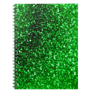 Groene Glitter Spiral-laptop Notitieboek