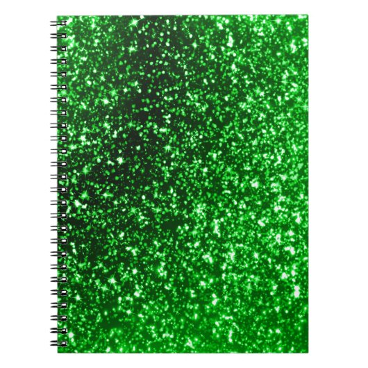 Groene Glitter Spiral-laptop Notitieboek (Voorkant)