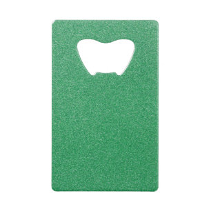 Groene glitter, sprankeling, glitterachtergrond creditkaart flessenopener