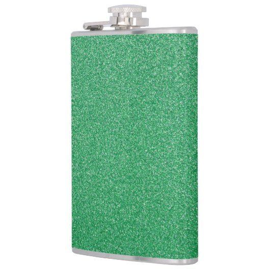 Groene glitter, sprankeling, glitterachtergrond heupfles (Links)