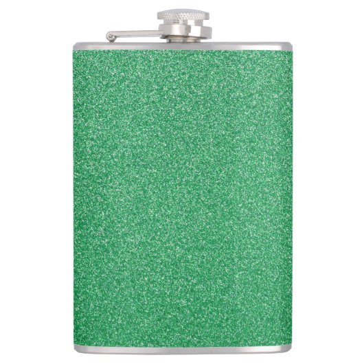 Groene glitter, sprankeling, glitterachtergrond heupfles (Voorkant)