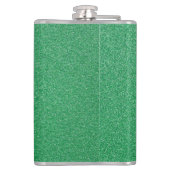 Groene glitter, sprankeling, glitterachtergrond heupfles (Achterkant)