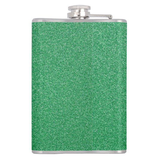 Groene glitter, sprankeling, glitterachtergrond heupfles (Achterkant)