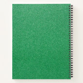 Groene glitter, sprankeling, glitterachtergrond notitieboek (Achterkant)