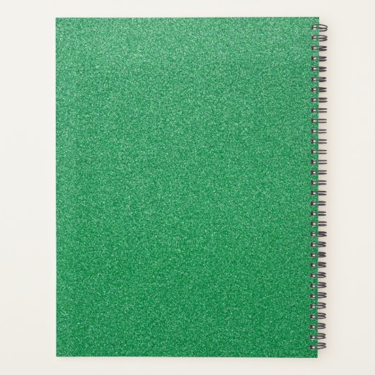 Groene glitter, sprankeling, glitterachtergrond planner (Achterkant)