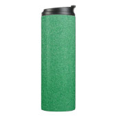 Groene glitter, sprankeling, glitterachtergrond thermosbeker (Gedraaid links)