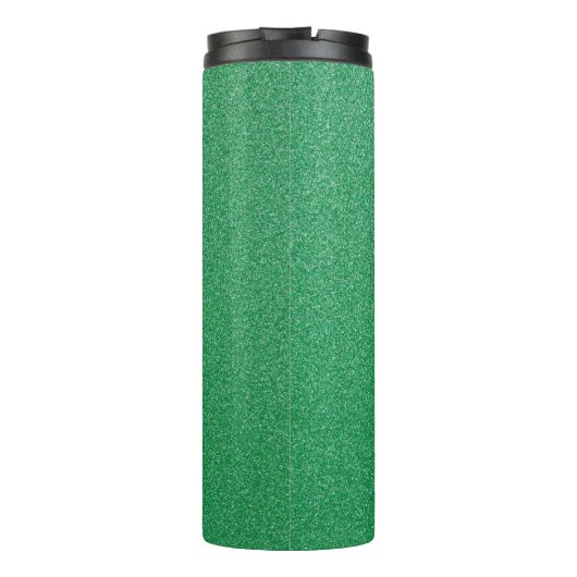 Groene glitter, sprankeling, glitterachtergrond thermosbeker (Achterkant)