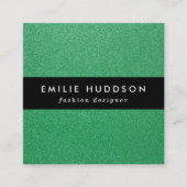 Groene glitter, sprankeling, glitterachtergrond vierkante visitekaartje (Voorkant)