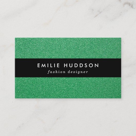 Groene glitter, sprankeling, glitterachtergrond visitekaartje (Voorkant)