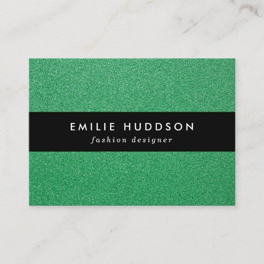 Groene glitter, sprankeling, glitterachtergrond visitekaartje (Voorkant)