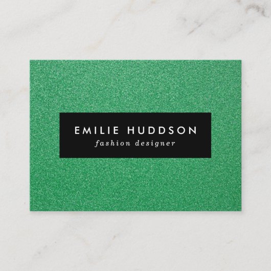 Groene glitter, sprankeling, glitterachtergrond visitekaartje (Voorkant)