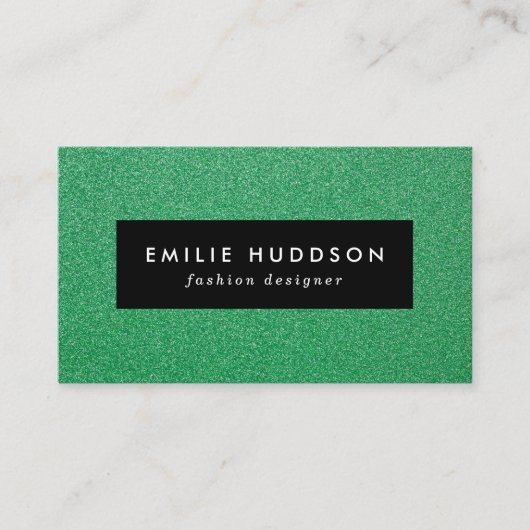 Groene glitter, sprankeling, glitterachtergrond visitekaartje (Voorkant)