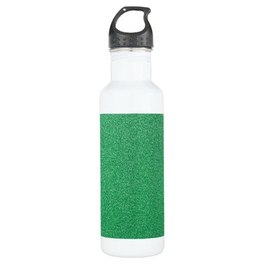 Groene glitter, sprankeling, glitterachtergrond waterfles (Voorkant)