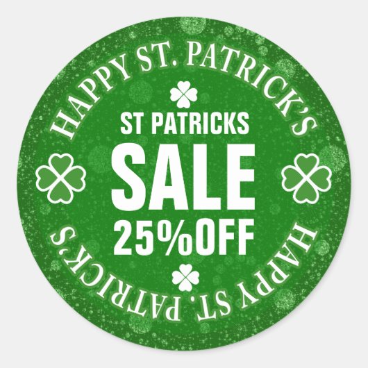 Groene Glitter St Patrick's Custom Sale Sticker (Voorkant)