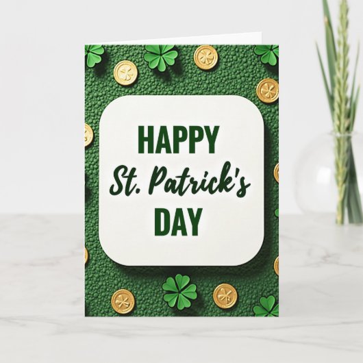 Groene Glitter St. Patrick's Dag Kaart (Voorkant)