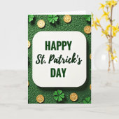 Groene Glitter St. Patrick's Dag Kaart (Gele Bloem)