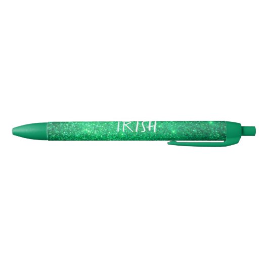 Groene Glitter St Patrick's Day Irish Sparkle Cool Zwarte Inkt Pen (Bodem)