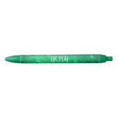Groene Glitter St Patrick's Day Irish Sparkle Cool Zwarte Inkt Pen (Voorkant)