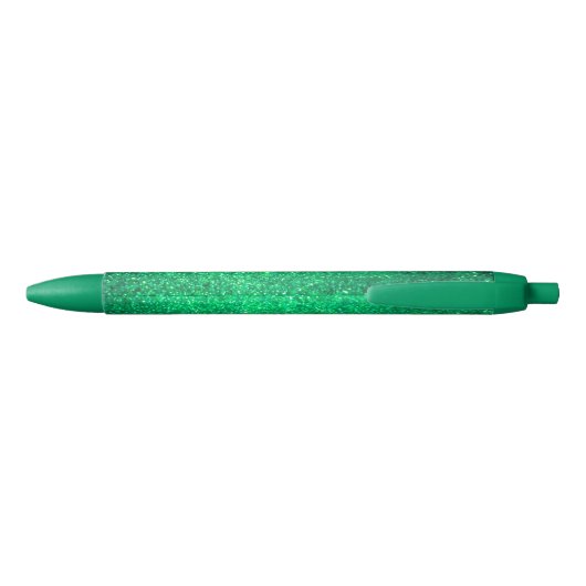 Groene Glitter St Patrick's Day Irish Sparkle Cool Zwarte Inkt Pen (Achterkant)