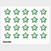 Groene glitter star aanpasbare monogram stickers (Vel)